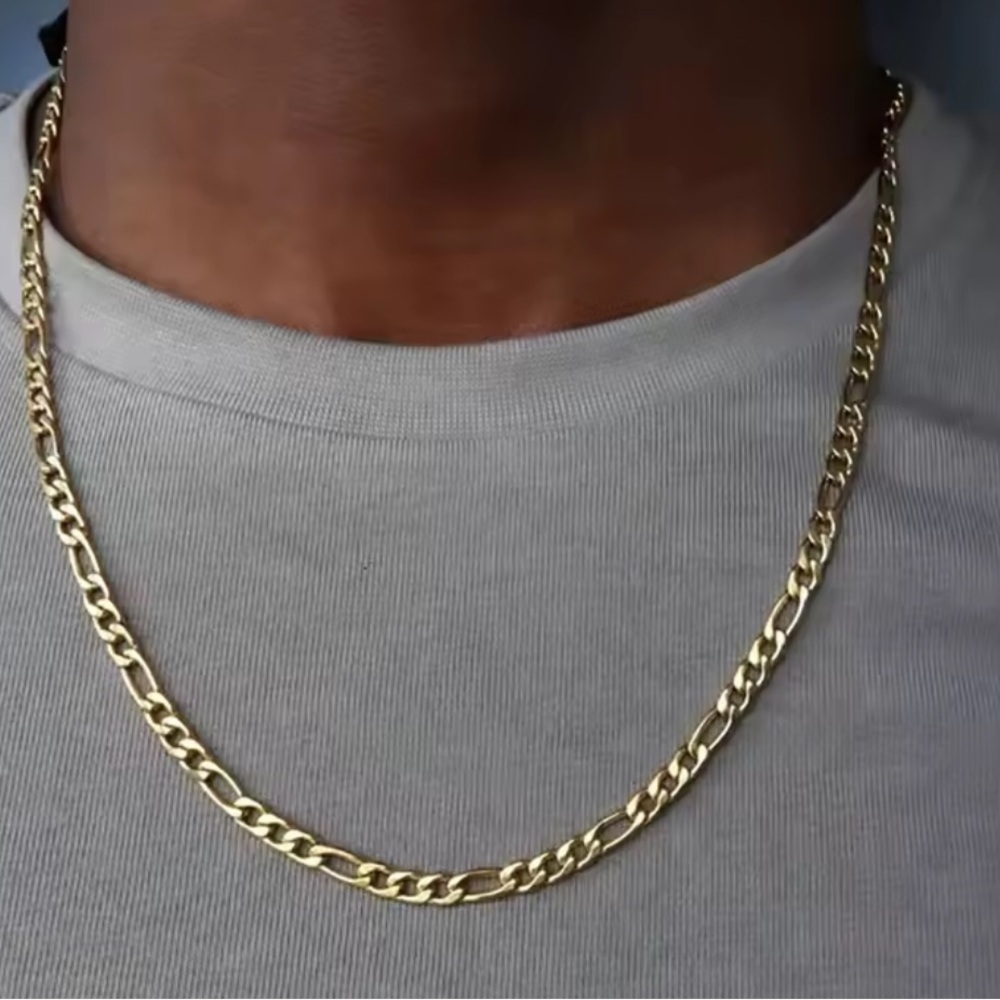 18K Gold plated Necklace For Women Men Size 75 cm - Picture 4 of 6